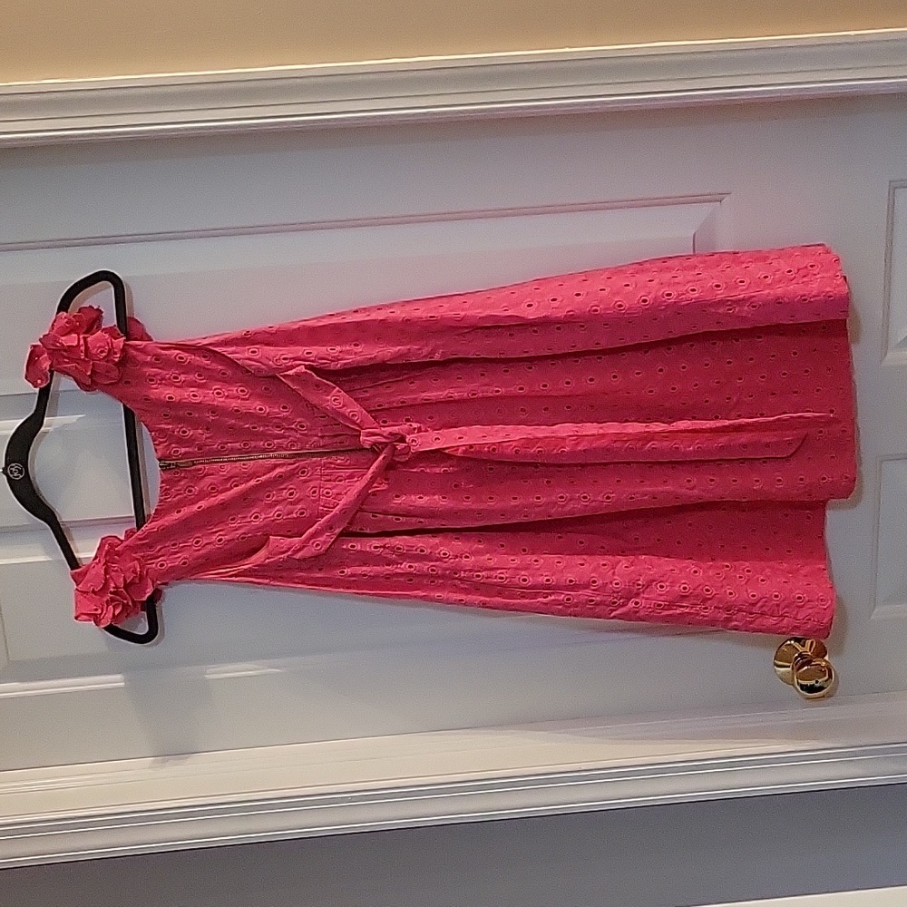 Muse fushia eyelet dress 6 - Picture 7 of 9